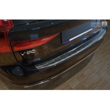 Накладка на задний бампер (черная матовая) Volvo V90 (2016-)
